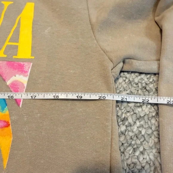 NIRVANA urban outfitters Tan Crewneck with Yellow Logo and Multicolor Smiley - Picture 5 of 6